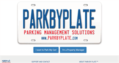 Desktop Screenshot of parkbyplate.com